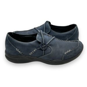 Clarks Women's Wave Walk Blue Nubuck Leather Walking Shoes Sz 9.5 M